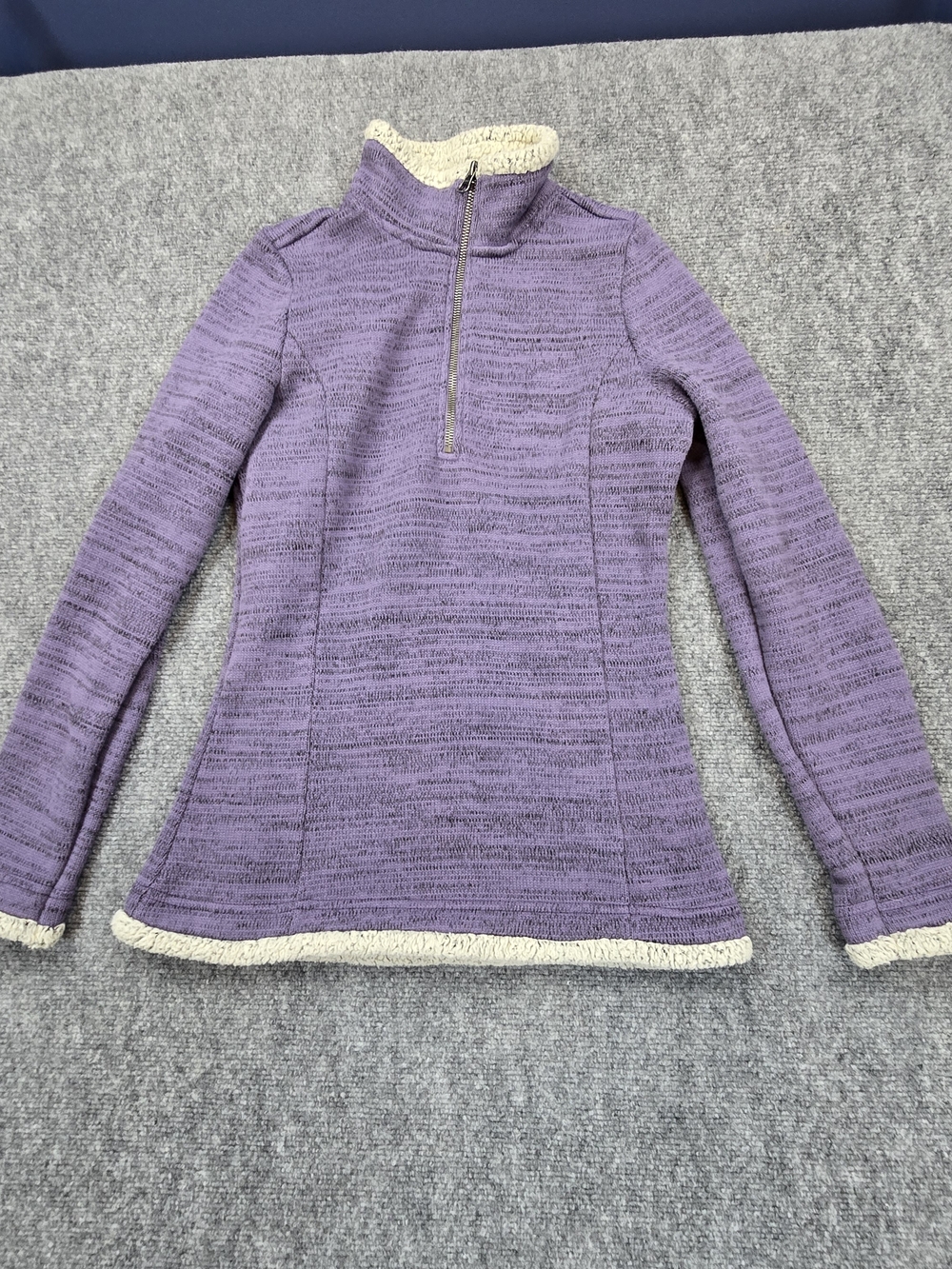 Kuhl Womens XS Purple Sherpa Fleece 1/4 Zip Pullover Sweater Outdoor Hiking